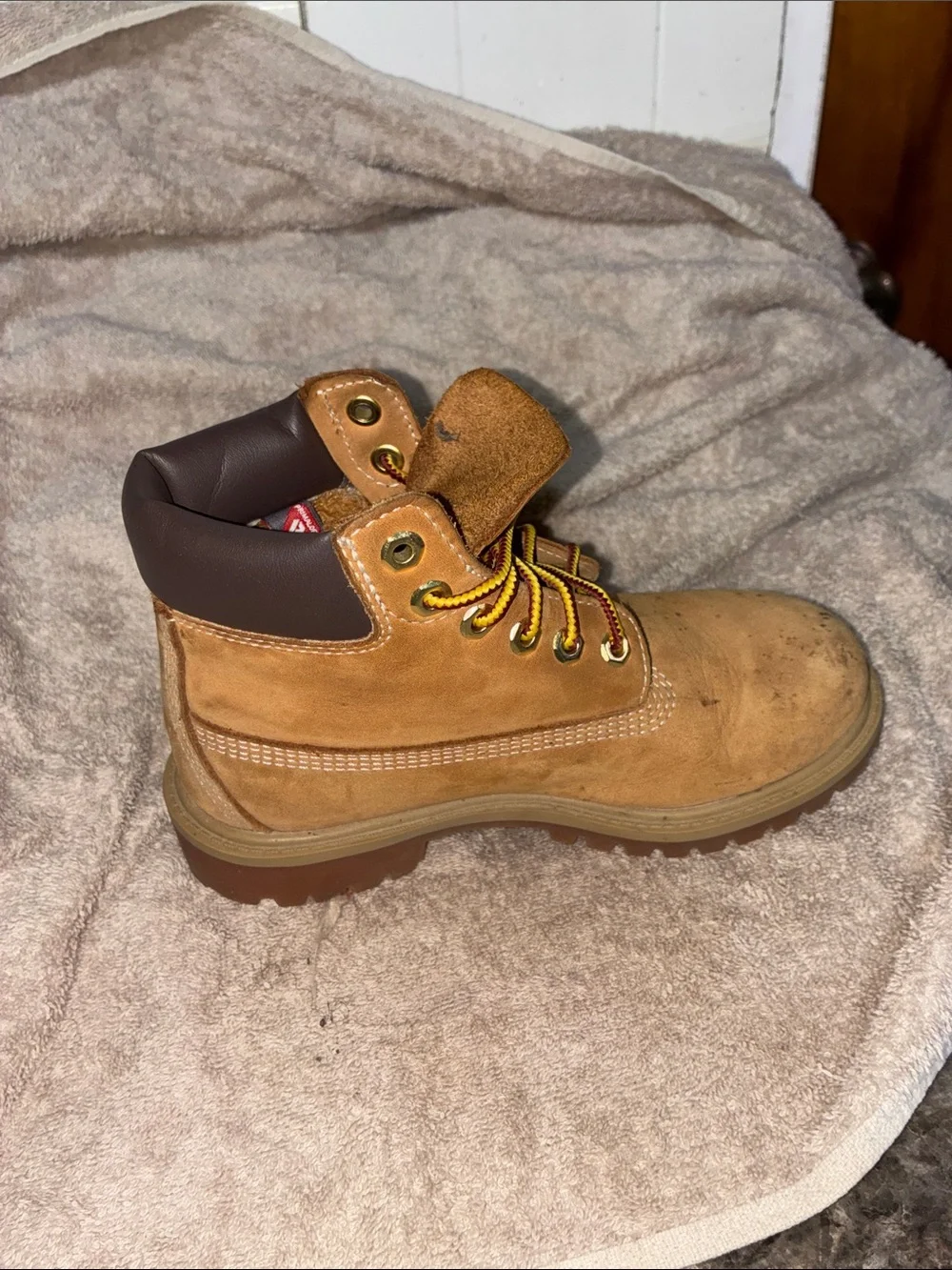 Timberland Kids Wheat Brown Lace-Up Boots